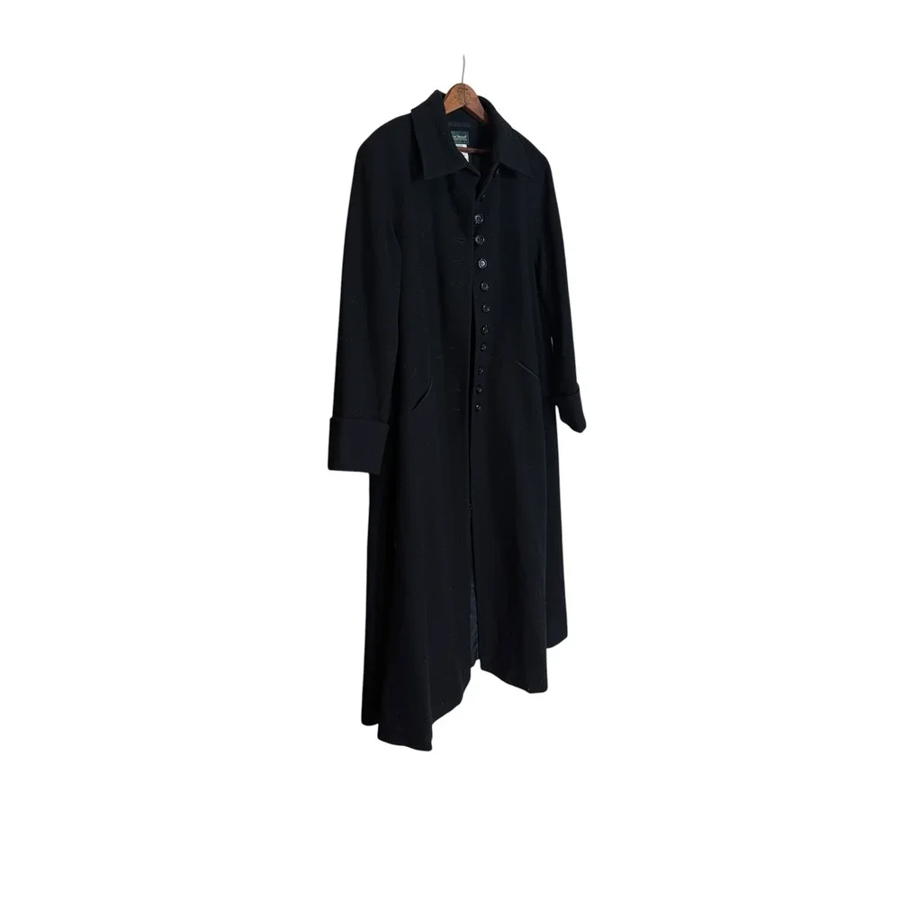 Harve Benard by Benard Holtzman Black 100% Wool Long Coat Jacket 16 47M 459 43